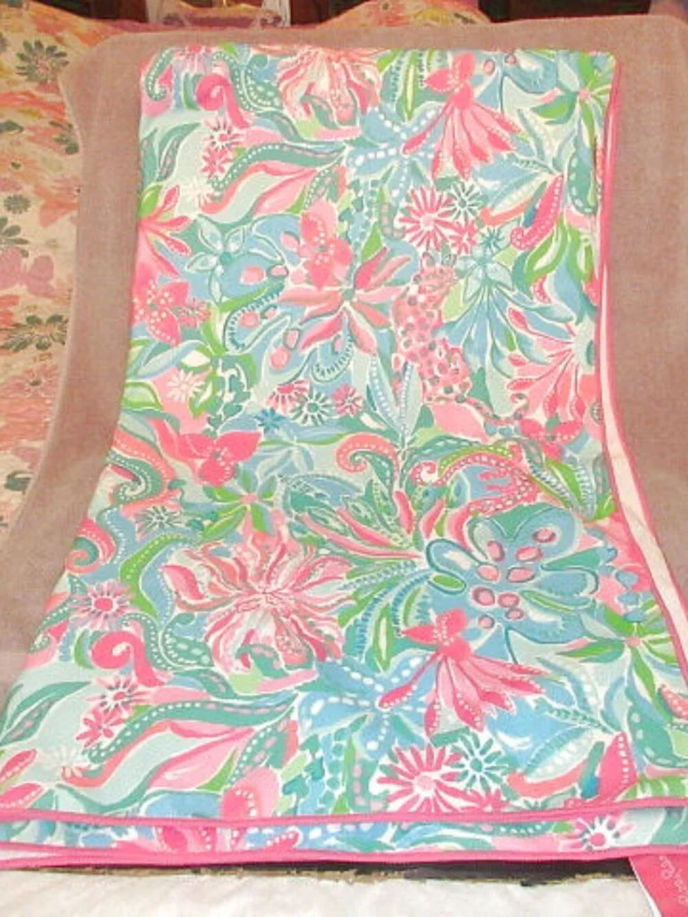 Lilly Pulitzer Jungle Animals Beach Towel Soft Microfiber Floral Lounge Bath NEW